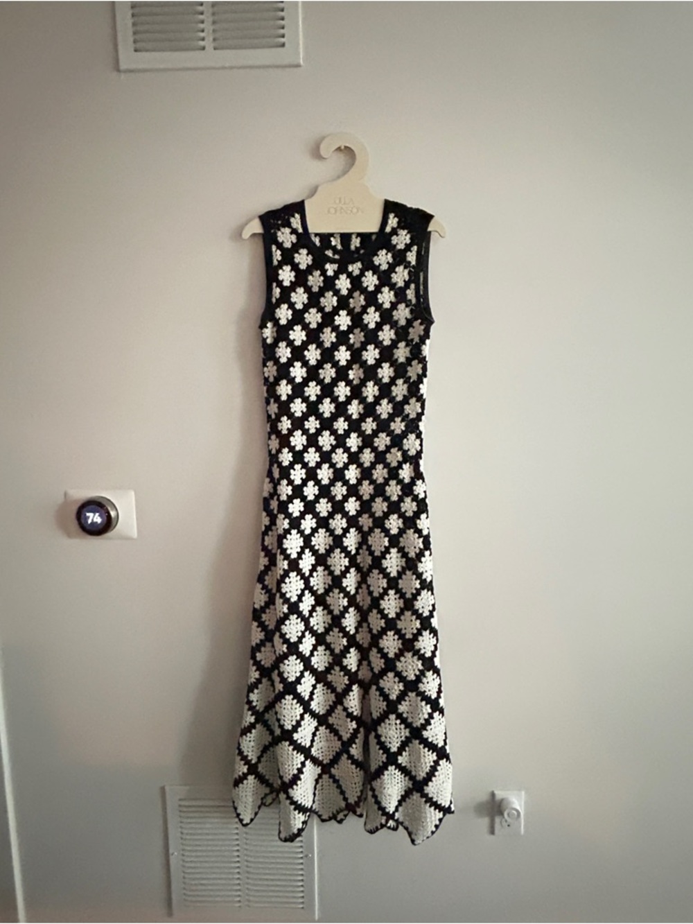 Ulla Johnson Black and White Crochet Maxi Dress - Picture 2 of 6
